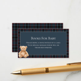 Cartão De Informações Preppy Classic Teddy Bear Baby Shower 