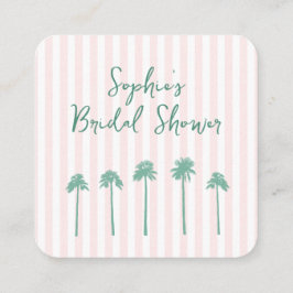 Cartão De Informações Preppy Palm Springs Bridal Shower QR Code RSVP