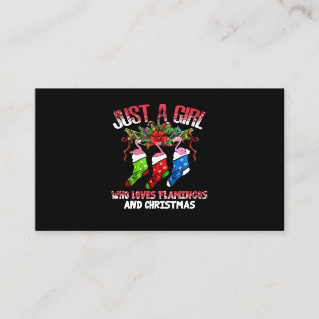 Cartão De Informações Presente de Flamingo | Quem Ama Flamingo e Natal (Frente)