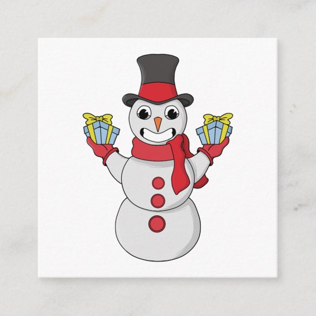 Cartão De Informações Presentes de Snowman (Frente)