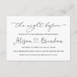 Cartão De Informações Preto Branco Bem-vindo à Noite Antes