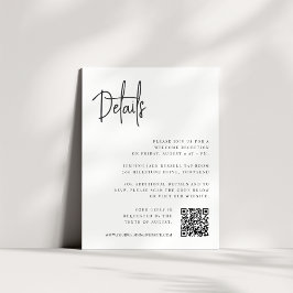 Cartão De Informações Preto | Detalhes do casamento All-in-One do Script