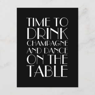 Cartão de informações preto e branco da década de 