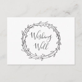 Cartão De Informações Preto e branco desejando bem. Casamento botânico