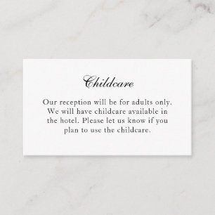 Cartão De Informações Preto e Branco Tradicional Sem Filhos Inserir Plac