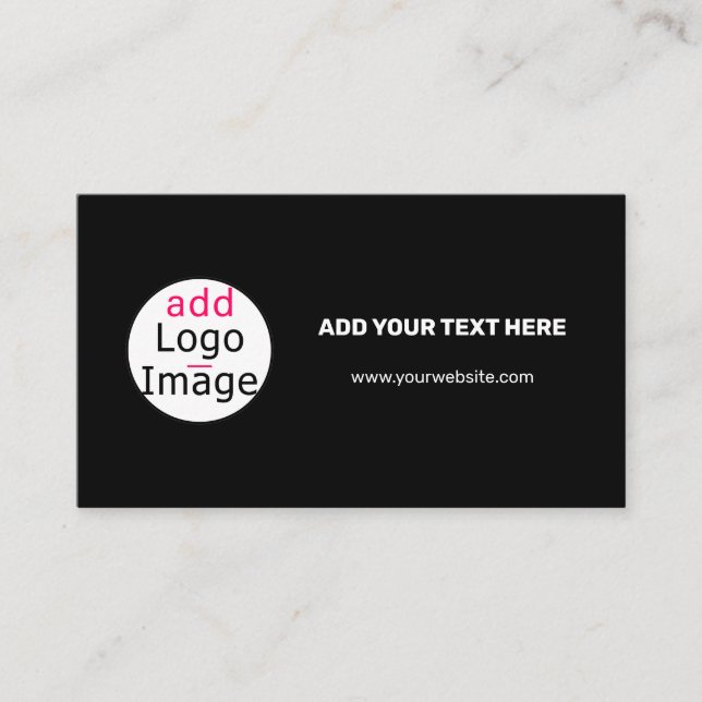 Cartão De Informações Preto profissional personalizado para empresas ext (Frente)