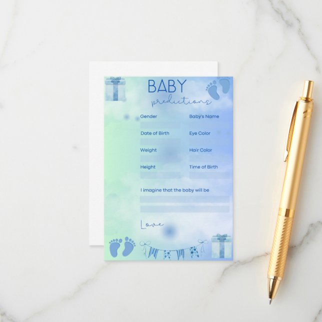 Cartão De Informações Previsão de Bebês (Frente/Verso In Situ)