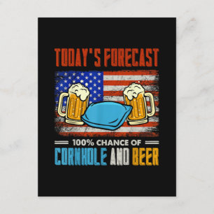 Cartão De Informações Previsão de Hoje Cornhole E Cerveja