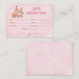 Cartão De Informações Previsões Rosa Jogo de Chá de fraldas de Natal