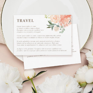 Cartão De Informações Primavera Blush Peach Watercolor Flex Viagem