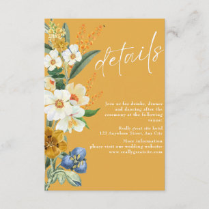 Cartão De Informações Primavera de Jardim de Jardins Amarelos Quentes Ca