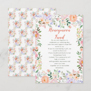 Cartão De Informações Primavera Floral Flores Fundo de Lua de mel de Cas
