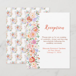 Cartão De Informações Primavera Flores Recepção de casamento
