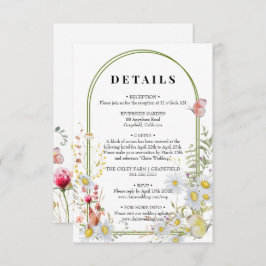 Cartão De Informações Primavera Summer Wildflower Beige Boho