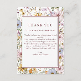 Cartão De Informações Primavera Wildflower | Boho Chic Wedding | Obrigad