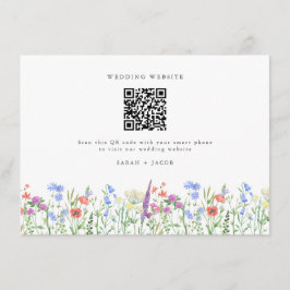 Cartão De Informações Primavera Wildflower Código QR Casamento