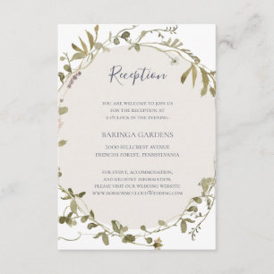 Cartão De Informações Primavera Wildflower Placa de Recepção de casa