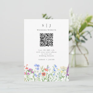 Cartão De Informações Primavera WildflowerQR Code Wedding