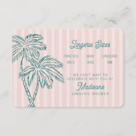 Cartão De Informações Primaveras cor-de-rosa Lingerie Pastel Beach Inser