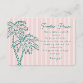 Cartão De Informações Primaveras cor-de-rosa Palmas Pastel Beach Panties
