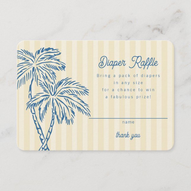 Cartão De Informações Primaveras de Palma Amarelas Fralda de Pastel Inse (Frente)