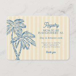 Cartão De Informações Primaveras de Palma Amarelos Pastel Beach Registry