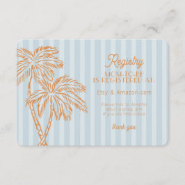 Cartão De Informações Primaveras de Palma Azul Pastel Beach Registry Ins