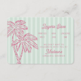 Cartão De Informações Primaveras de Palma Verde Lingerie de praia Pastel
