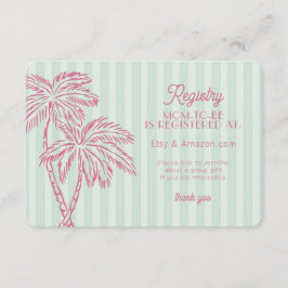 Cartão De Informações Primaveras de Palma Verde Pastel Beach Registro In