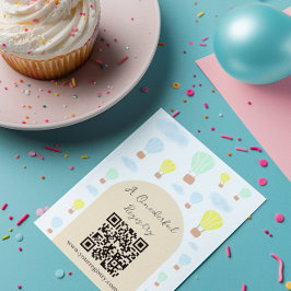 Cartão De Informações Primeiro aniversario de Balão de Ar Quente do Mund