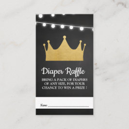 Cartão De Informações Prince Crown | Raffle chá de fraldas Fralda Dourad