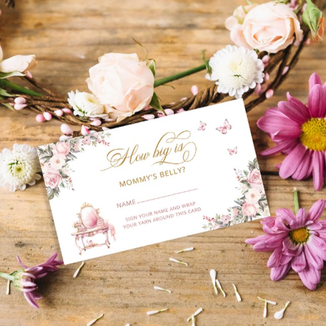 Cartão De Informações Princesa Carruagem Floral Como Grande é Mamãe Bell (Criador carregado)