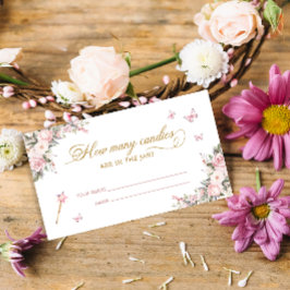 Cartão De Informações Princesa Floral Adivinha Quantas Candies Card