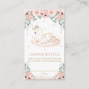 Cartão De Informações Princesa Swan Fralda Floral Rosa Raffle