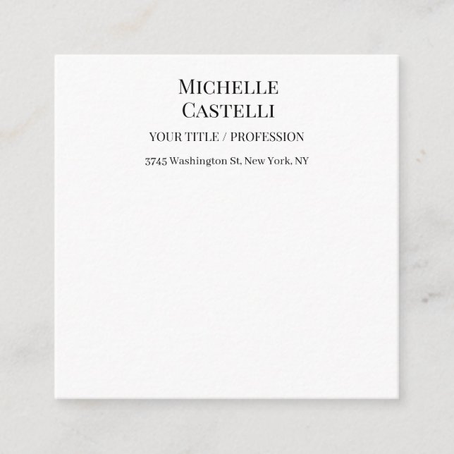 Cartão De Informações Professional Unique Classical Simple Black & White (Frente)