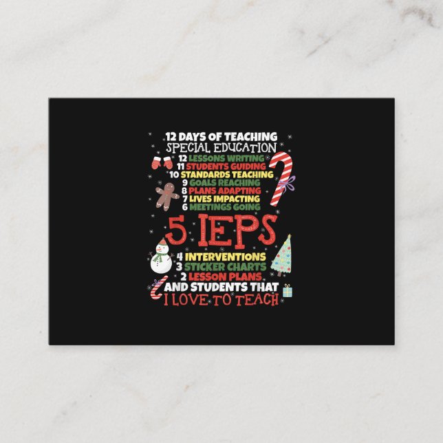 Cartão De Informações Professora de Educação Especial Engraçado de Teatr (Frente)