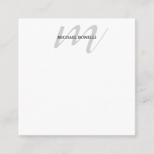 Cartão De Informações Profissional clássico de monograma