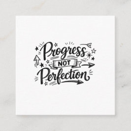 Cartão De Informações Progress Not Perfection Motivational Quote Design