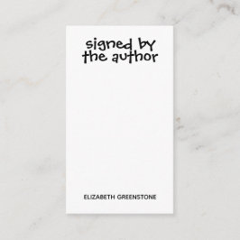 Cartão De Informações Promocional Assinado pelo Indicador do Autor