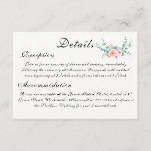 Cartão De Informações Protea Rei Aquarela Floral Casamento Elegante
