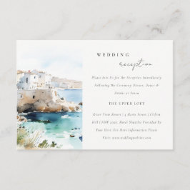 Cartão De Informações Puglia Italy Watercolor Scape Wedding Reception