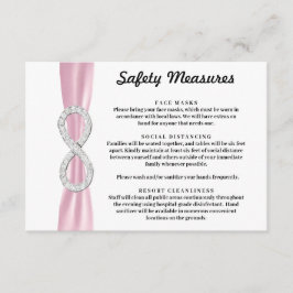 Cartão De Informações Pulseira Rosa Diamante Infinito Medidas de Seguran