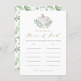 Cartão De Informações Pumpkin Branco Quantos Anos Tinham a Mãe e o Cartã