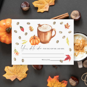 Cartão De Informações Pumpkin Café Chá de panela Noite