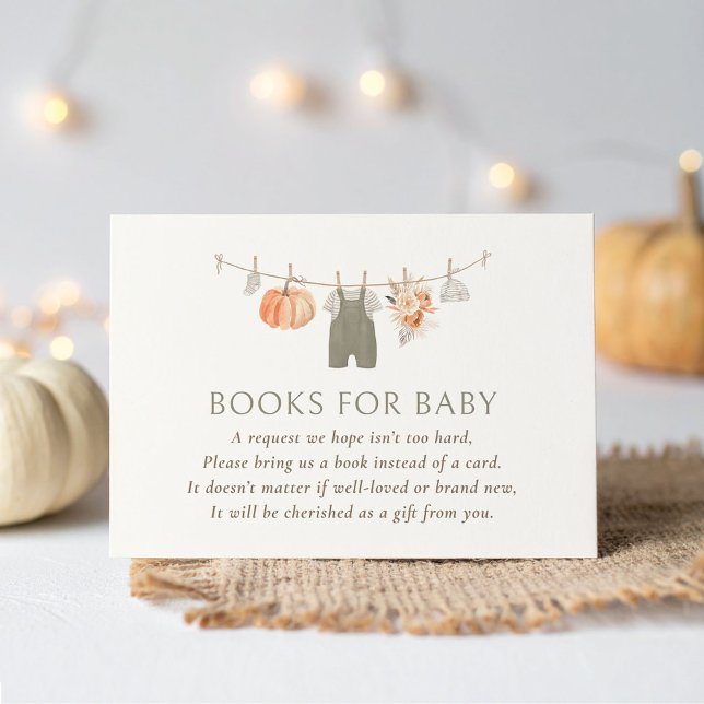 Cartão De Informações Pumpkin Fall Baby Clothes Books (Criador carregado)