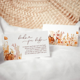 Cartão De Informações Pumpkin Fall Books para Bilhete de Bebê