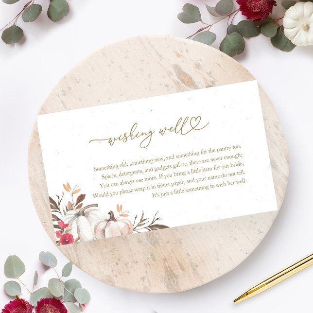 Cartão De Informações Pumpkin Fall Chá de panela Wishing well (Criador carregado)