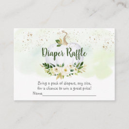 Cartão De Informações Pumpkin Greenery Fralda Dourada Raffle