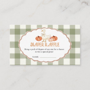 Cartão De Informações Pumpkin Orange Goose Fralda Raffle Chá de fraldas