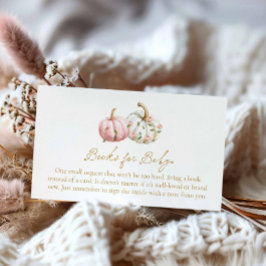 Cartão De Informações Pumpkin rosa Caiu Livros sobre Tema para Bebê